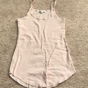 Pink ribbed tank top